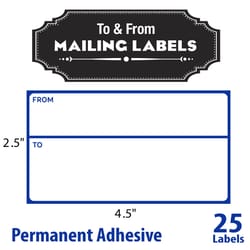 Bazic Products 4-1/2 in. H X 2-1/2 in. W Rectangle Multicolored Mailing Label 25 pk