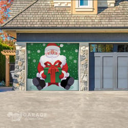 Garage Celebrations Santa 7 ft. x 8 ft. Garage Door Cover