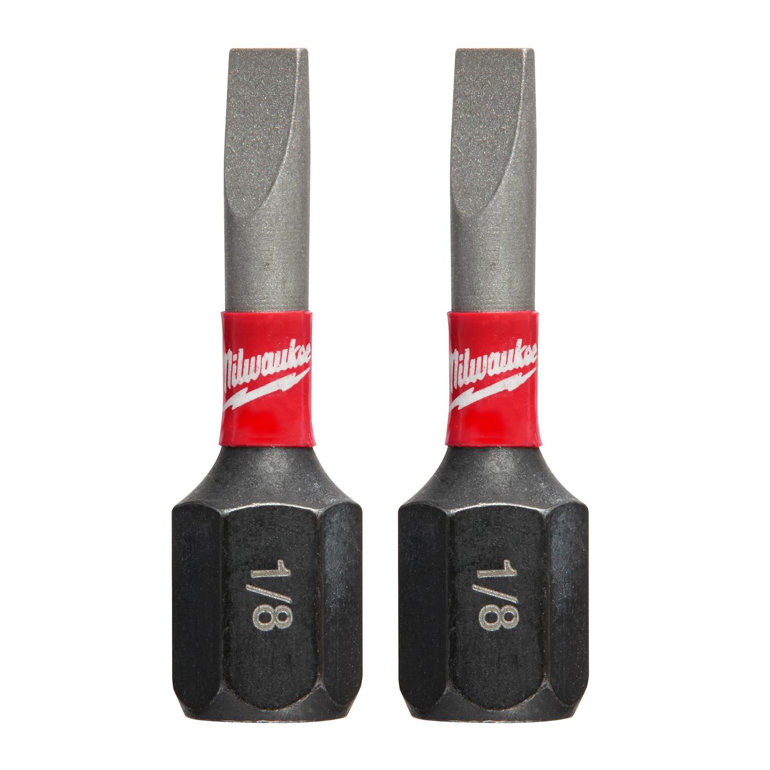 Photos - Drill Bit Milwaukee Shockwave Slotted 1/8 in. X 1 in. L Insert Bit Steel 2 pc 48-32-4416 