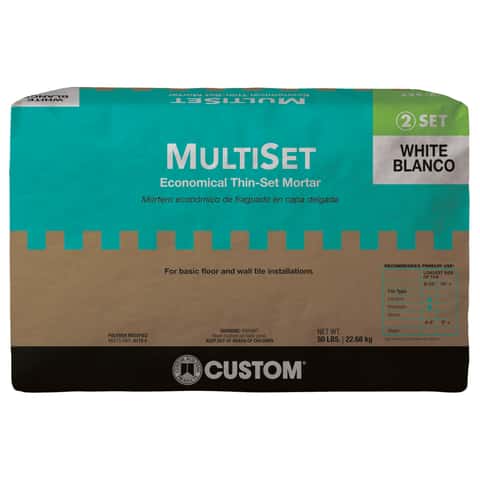 Custom Building Products MultiSet White Thin-Set Mortar 50 lb Custom Building Products MultiSet White Thin-Set Mortar 50 lb