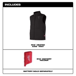 Milwaukee M12 M Sleeveless Men's Full-Zip Heated Vest (Vest Only) Black