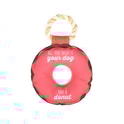 Pavilion Pavilion's Pets Red Cotton Donut Squeak Dog Toy 10.75 in. 1 pk