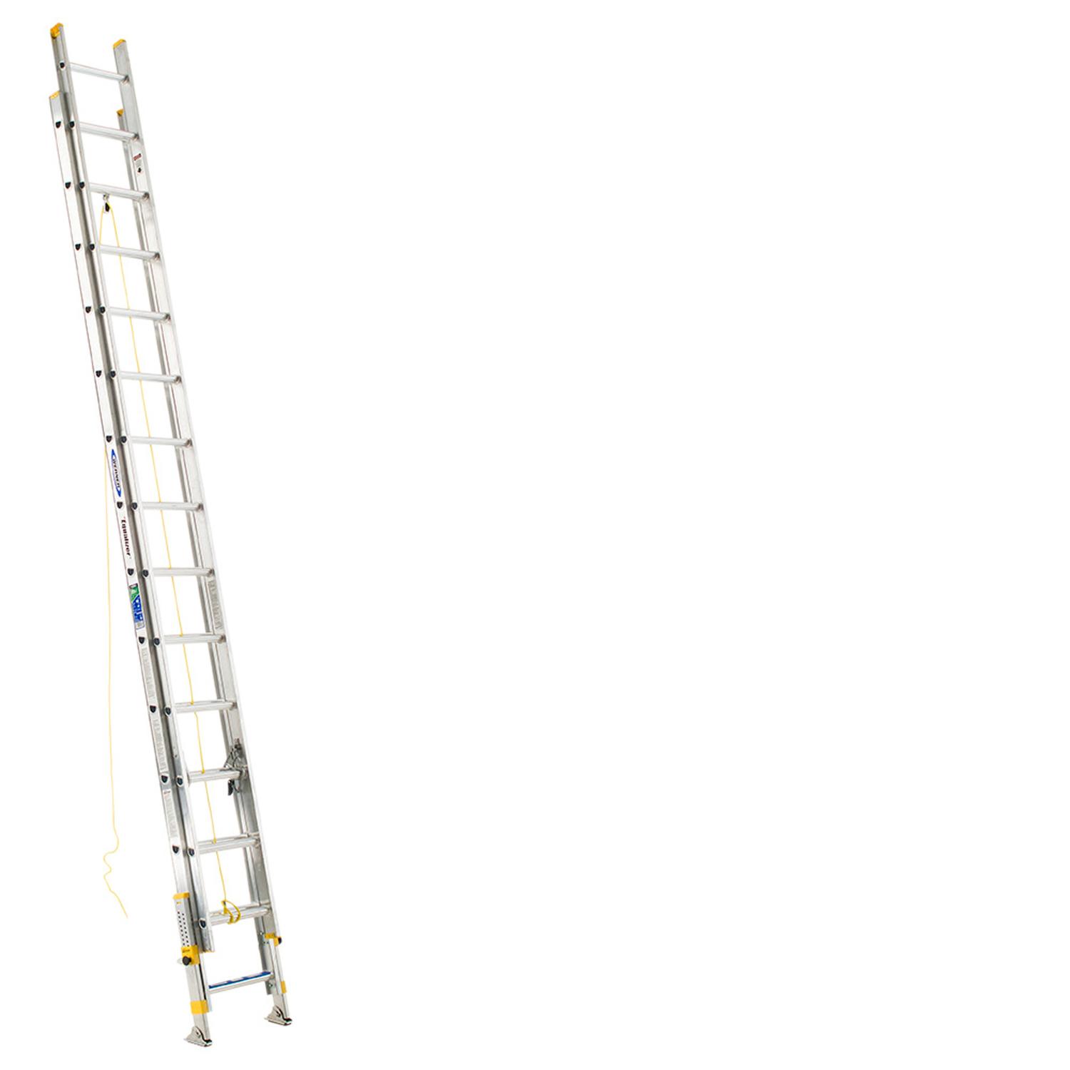 Werner Equalizer 28 ft. H Aluminum Telescoping Extension Ladder Type II 225 lb. capacity 14-28 ft.