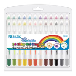 Bazic Products Washable Assorted Color Gel Crayons 24 pk