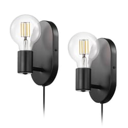 Globe Electric 1-Light Matte Black Modern Wall Sconce