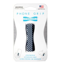 LoveHandle Black/Gray Carbon Fiber Phone Grip For All Mobile Devices