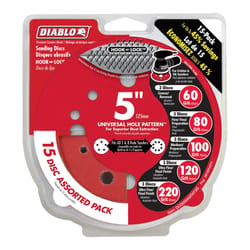 Diablo 5 in. L X 5 in. W Ceramic Blend Assorted Grit Assorted Drywall ROS Disk