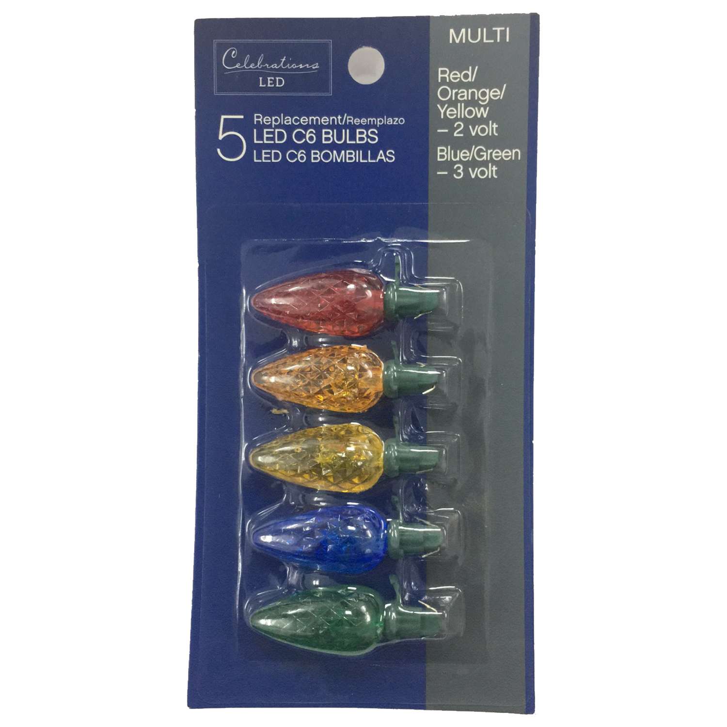 Celebrations LED C6 Multicolor 5 count Replacement Christmas Light