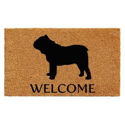 Home & More 1.42 ft. W X 2.42 ft. L Multi-color Bull Dog Welcome Coir Door Mat