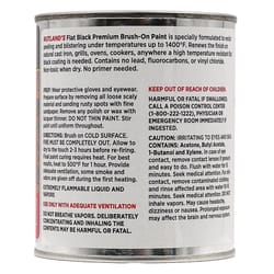 Rutland Brush On Flat Black High Heat Low VOC Paint 16 oz