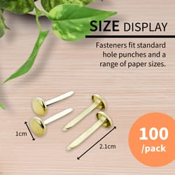 Bazic Products 1 in. Gold Fasteners 100 pk
