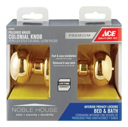 Ace Colonial Polished Brass Privacy Knob Right or Left Handed