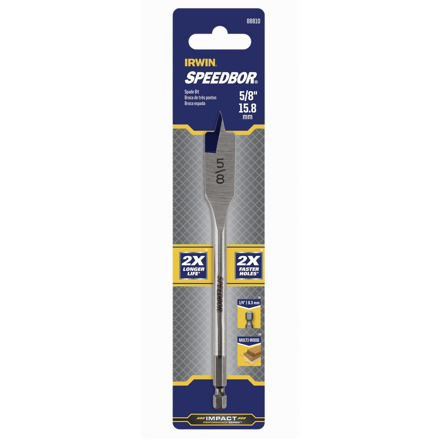 Photos - Drill Bit IRWIN Speedbor 5/8 in. X 6 in. L Carbon Steel Wood Boring Bit Hex Shank 1 