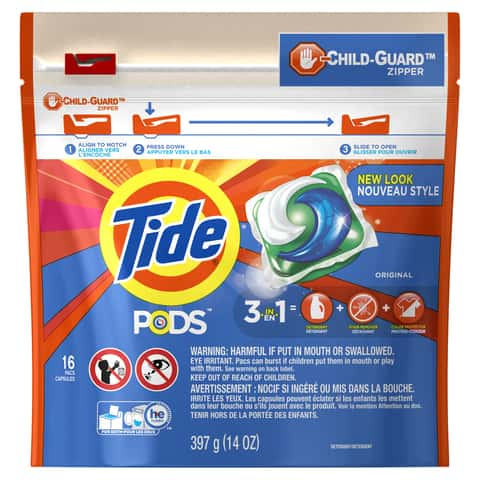 Tide Pods Laundry Detergent Soap Packs, Original, 16 Ct