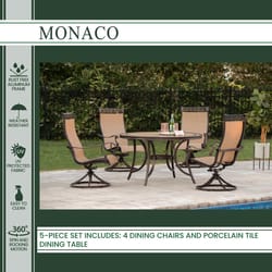 Hanover Monaco 5 pc Brown Aluminum Dining Set