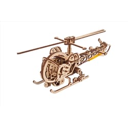 UGears Mini Helicopter Mechanical Model Kit Brown 171 pc