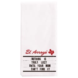 El Arroyo White Cotton Truly Lost Tea Towel 1 pk
