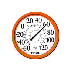 Taylor Dial Thermometer Plastic Orange 13.25 in.