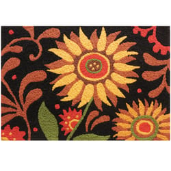 Jellybean 20 in. W X 30 in. L Multi-Color Prairie Sunflowers Polyester Accent Rug