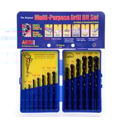 ARTU Tungsten Carbide Tipped Drill Bit Set Round Shank 13 pc