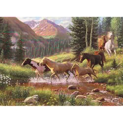 Cobble Hill Horse Stream  Tray Puzzle Multicolored 35 pc