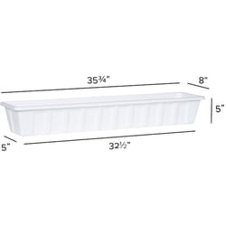 Novelty Poly Pro 5 in. H X 36 in. W X 8 in. D PP Plastic Poly Pro Flower Box White