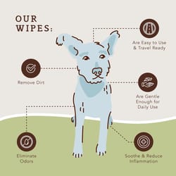 Natural Dog Company Unscented Dog Multi-Purpose Wipes 50 pk