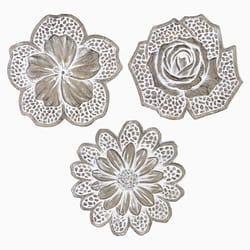 Exhart Cream/Gray Cement 0.8 in. H Flower Stepping Stone