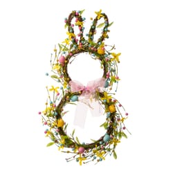 Glitzhome Easter Wreath with Eggs Foam/Iron/Pape/PE/Rattan 1 pc