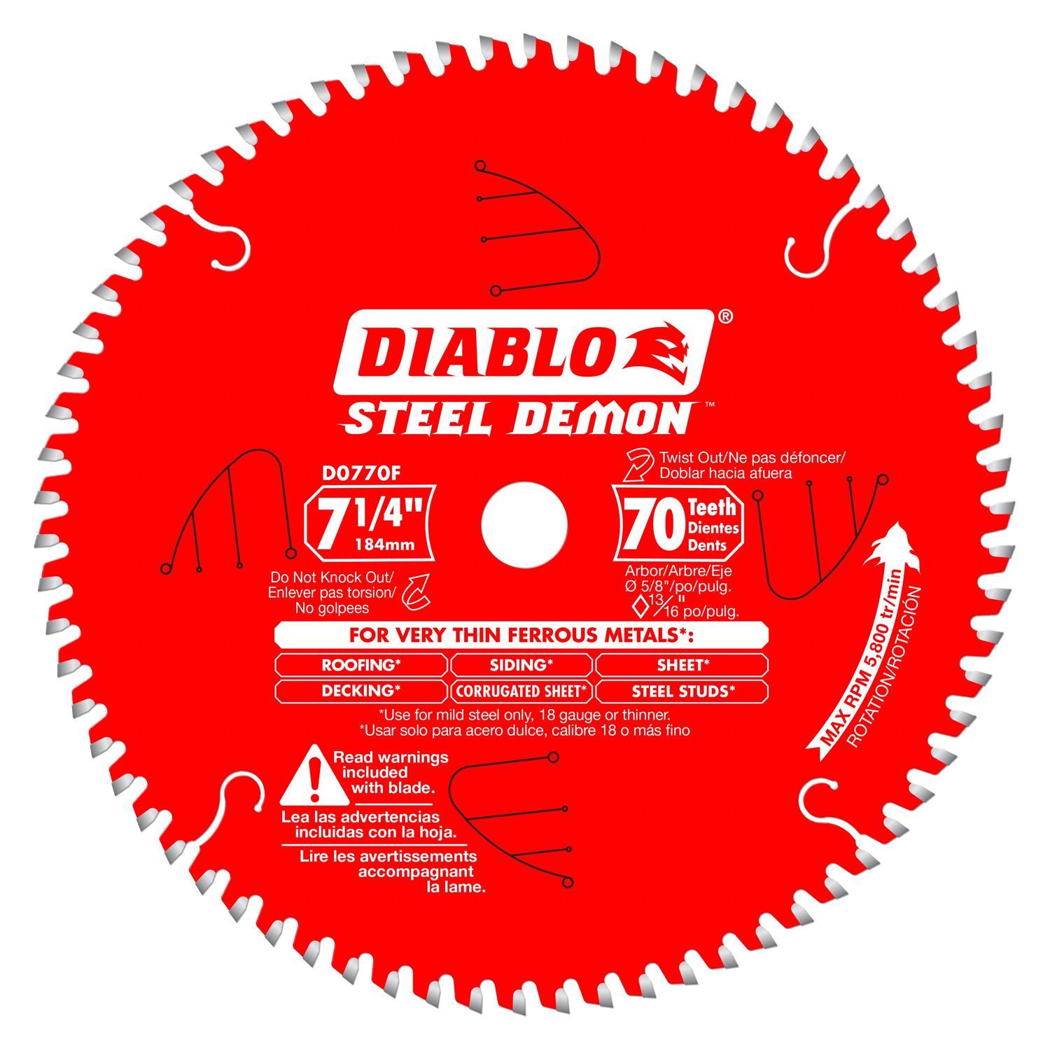 Diablo Steel Demon 7-1/4 in. D X 5/8 in. TiCo Hi-Density Carbide ...