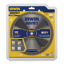 Irwin Marathon 10 in. D X 5/8 in. Carbide Circular Saw Blade 80 teeth 1 pk