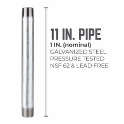 STZ Industries 1 in. MIP each X 1 in. D MIP Galvanized Steel 11 in. L Nipple