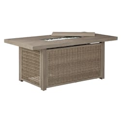 Signature Design by Ashley Beachcroft Beige Rectangular Aluminum Casual Fire Pit Table