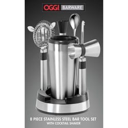 OGGI Silver Stainless Steel Barware Set