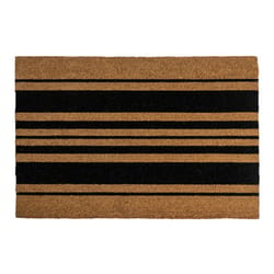 Entryways 36 in. W X 24 in. L Black/Natural Bold Stripes Coir Door Mat