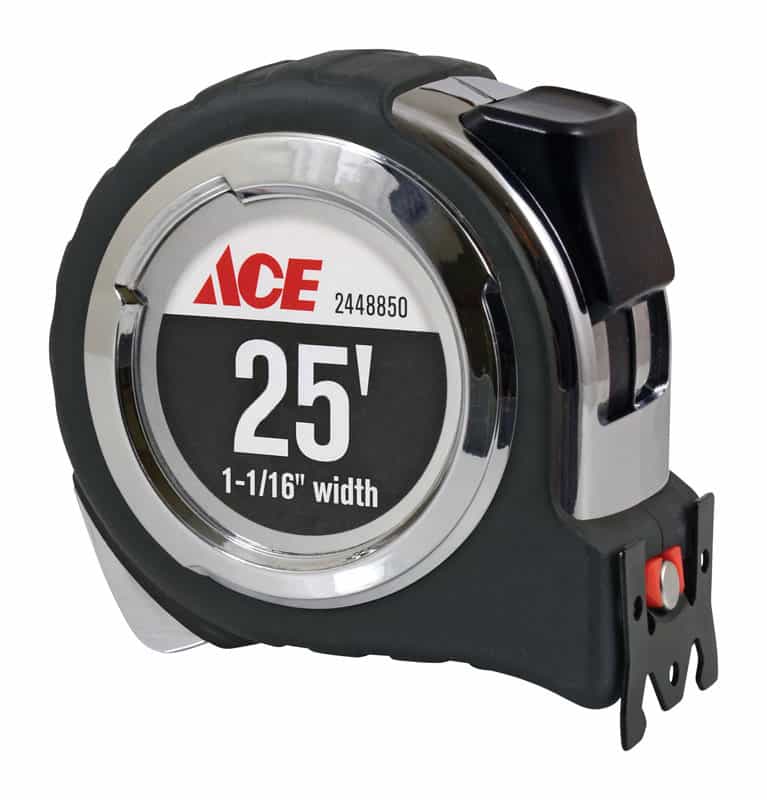 Ace 25 ft. L x 1.06 in. W Hook Tape Measure Silver 1 pk Ace