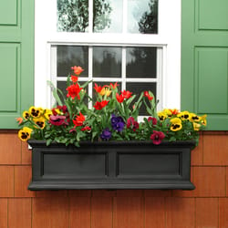 Mayne Fairfield 11 in. H X 11 in. W X 36 in. D Plastic Planter Box Black