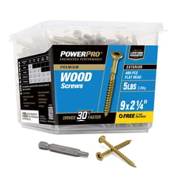 HILLMAN Power Pro No. 9 in. X 2-1/4 in. L Bronze Star Flat Head Premium Deck Screws 5 lb 489 pk