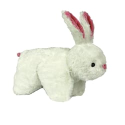 HuggleHounds Squooshies White Plush Bunny Squeaky Dog Toy Large