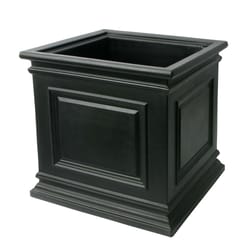 Algreen Products 16.25 in. H X 16 in. W X 16 in. D Polyethylene Covington  Self-Watering Planter Bla