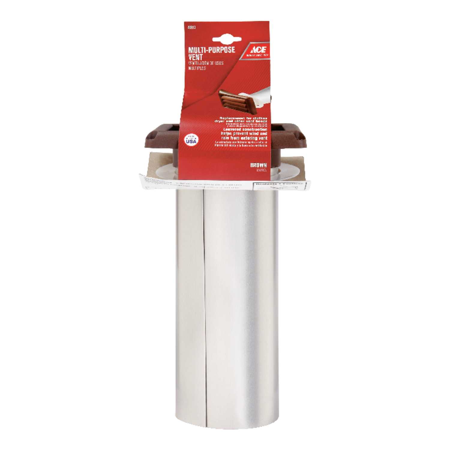 Ace 4 in. W x 6 in. L Brown Plastic Dryer Vent Hood Ace Hardware