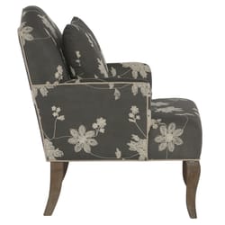 Linon Home Decor Gray Floral Fabric Arm Chair