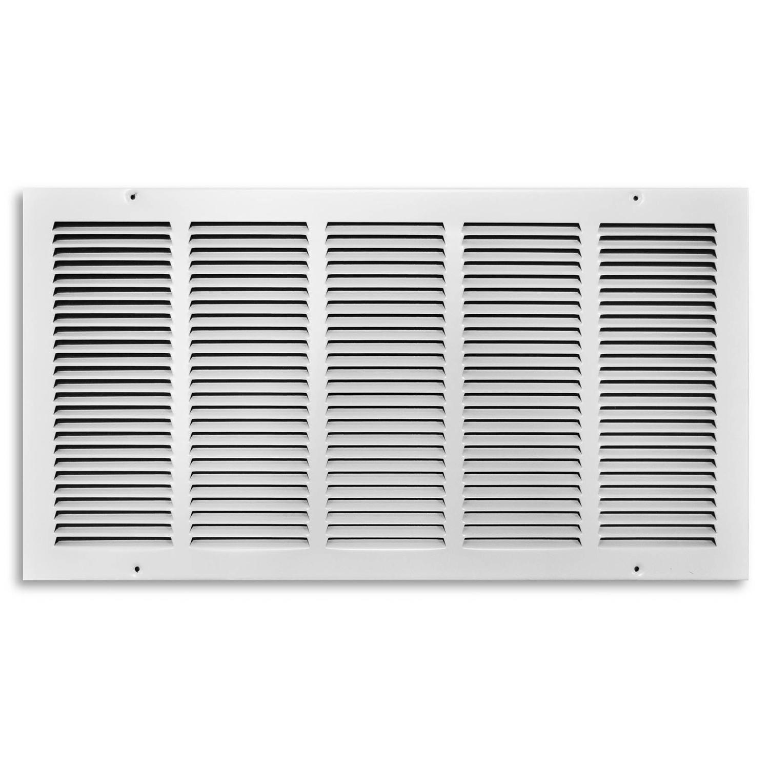 tru aire 12 in. h x 24 in. w 1-way powder coat white steel return air grille