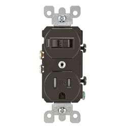 Leviton 15 amps 120 V Brown Combination Switch/Outlet 5-15R 1 pk