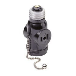 Leviton Plastic Medium Base Lampholder 1 pk