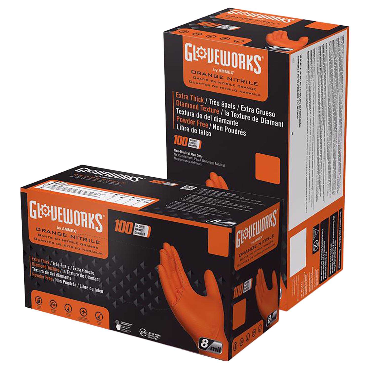 Ammex Gloveworks Gloveworks Orange Nitrile Gloves Xl Buy AMMEX - Main Image