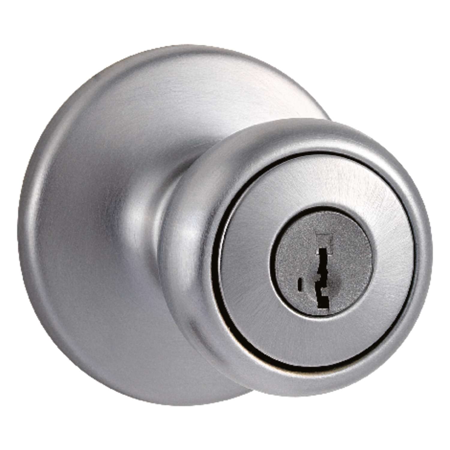 Kwikset SmartKey Tylo Satin Chrome Entry Knobs ANSI/BHMA Grade 3 1-3/4 ...