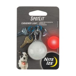 Nite Ize SpotLit 2.12 in. D Stainless Steel Red Carabiner w/LED Light Key Holder
