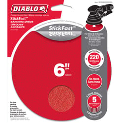 Diablo StickFast 6 in. Ceramic Blend Adhesive ROS Sanding Disc 220 Grit Ultra Fine 5 pk