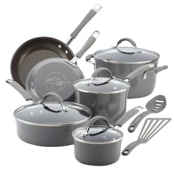 Rachael Ray Aluminum/Stainless Steel Cookware Set Gray